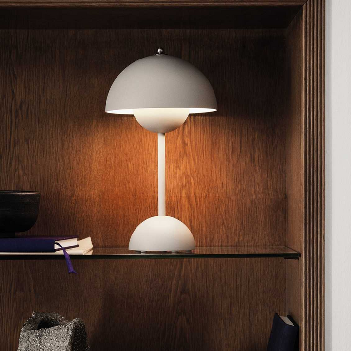 LunaGlow - Cordless LED table lamp with unique retro umbrella design