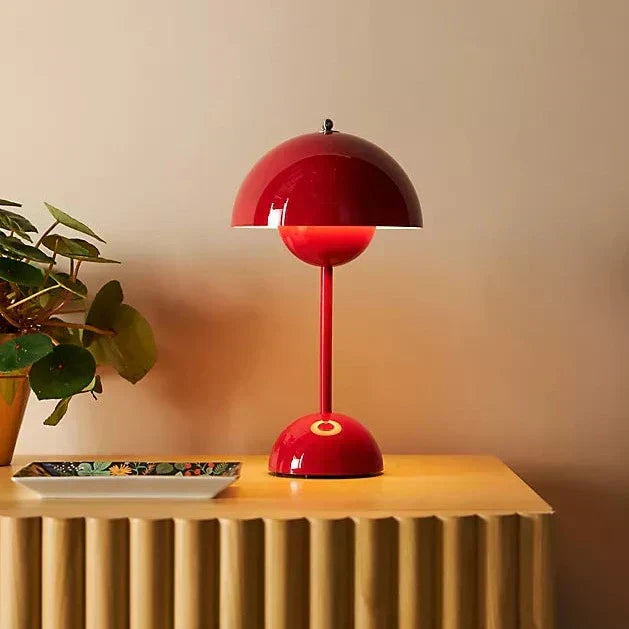 LunaGlow - Cordless LED table lamp with unique retro umbrella design