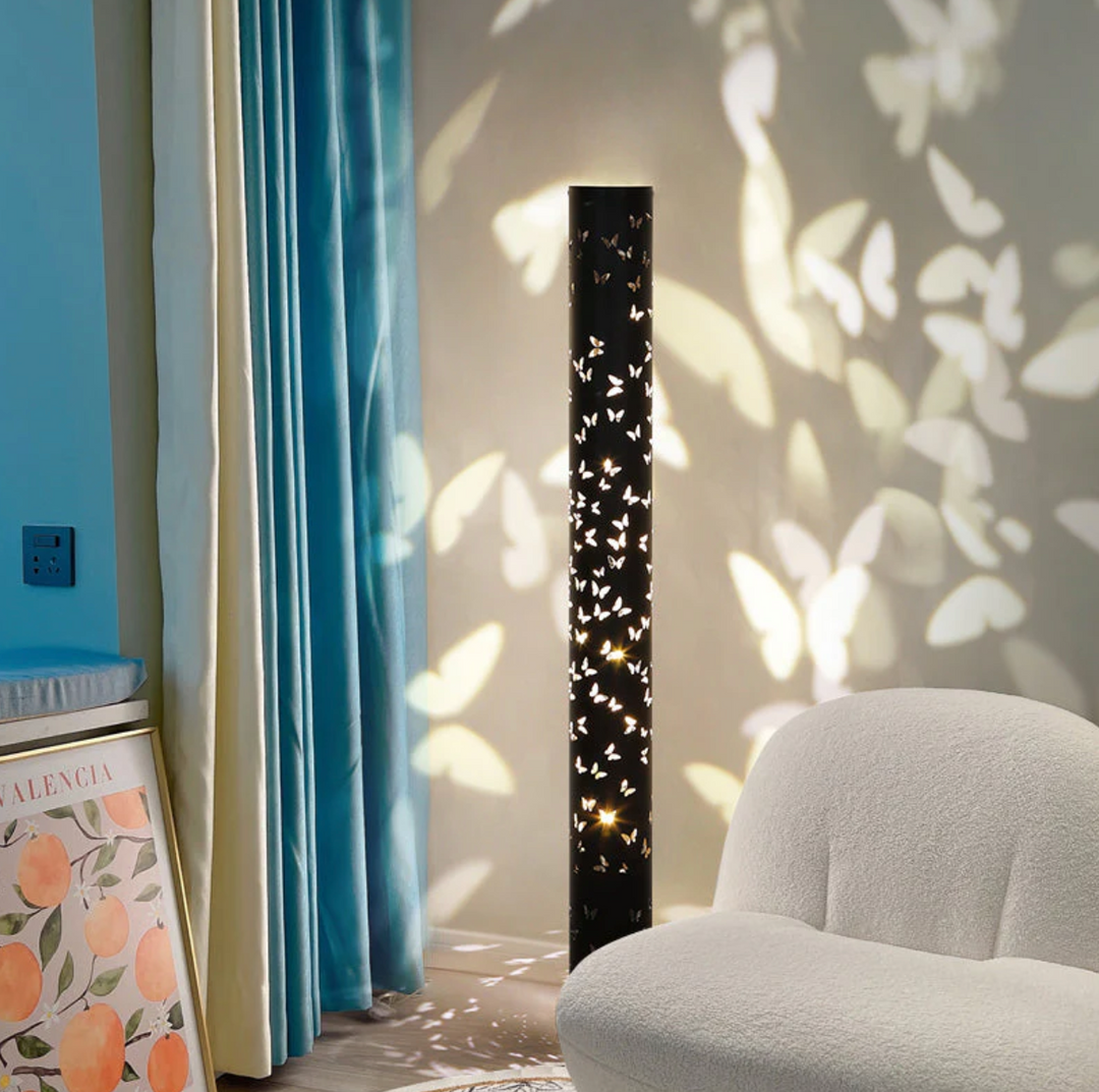 Modern Column Floor Lamp - Black & White LED Design