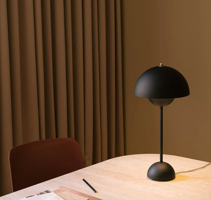 LunaGlow - Cordless LED table lamp with unique retro umbrella design