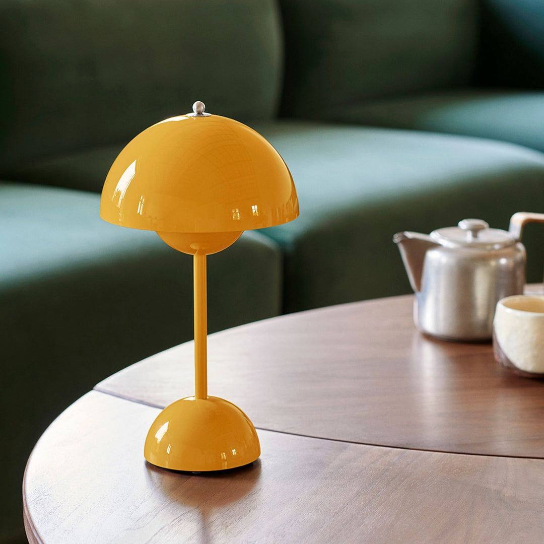 LunaGlow - Cordless LED table lamp with unique retro umbrella design